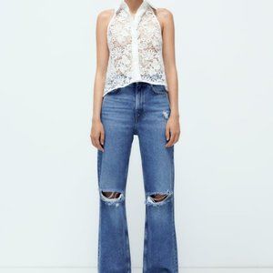 ZARA Full Length Ripped Jeans NWT Size 2